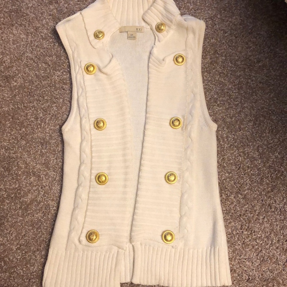 Nautical cream knit vest